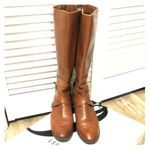 Nine West leather boots. Wide calf.